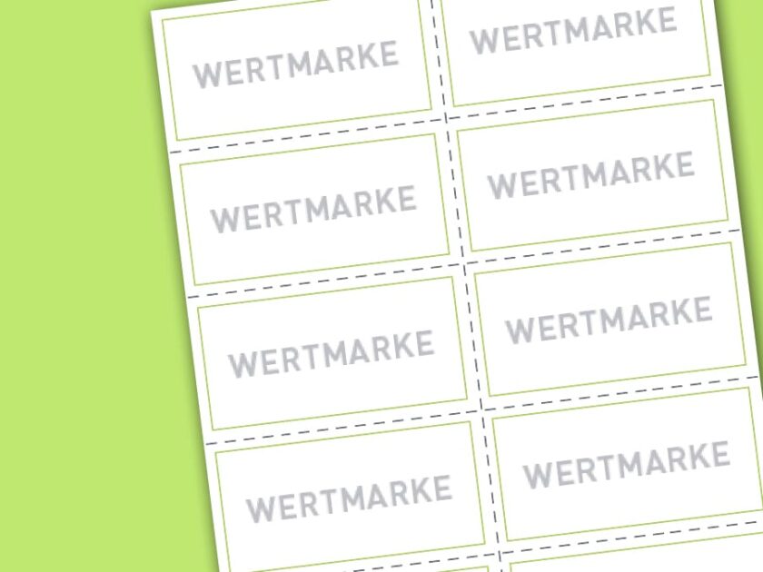 Wertmarken drucken